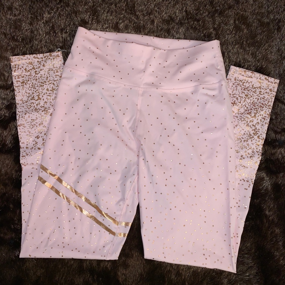 Pale pink and gold accented leggings